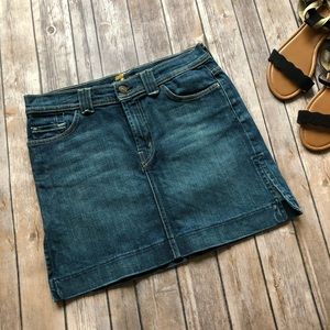 7 For All Mankind Blue Denim Skirt